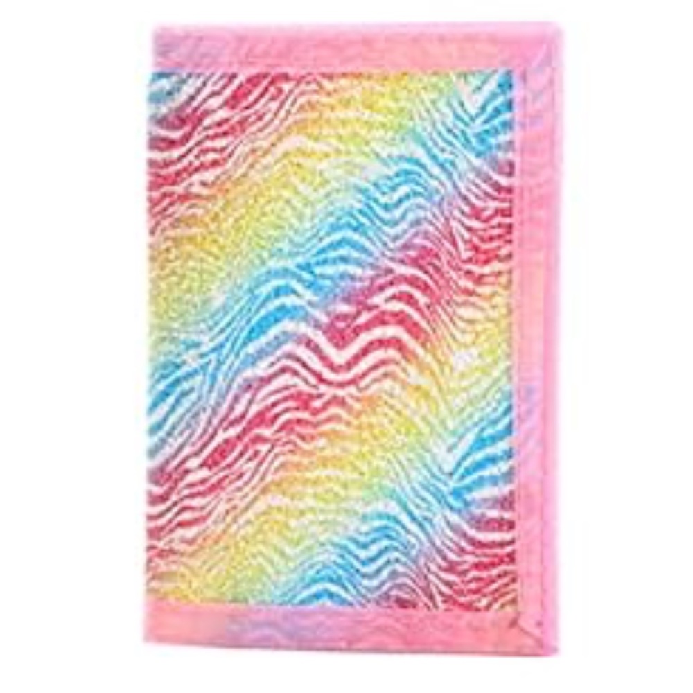 Trifold Canvas Kid’s Wallet in Multicolored Zebra